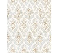 Galerie Italian Classics 4 Beige Blue Cream Damasco Embossed Wallpaper