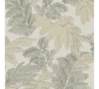 Galerie Italian Style Silver Palm Leaf Design Wallpaper Roll