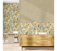 Galerie Julie Feels Home Beige Large Tilia Trees And Plain Twinwall 4-Panel Wall Mural