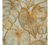 Galerie Julie Feels Home Blue/gold Large Shimmery Monstera Leaf A4 Wallpaper Sample