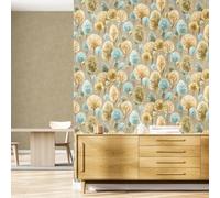 Galerie Julie Feels Home Light Blue/ Cream Large Tilia Shimmery Trees Wallpaper Roll
