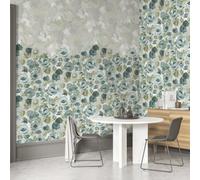 Galerie Julie Feels Home Silver Large Paeonia Flowers And Plain Twinwall 4-Panel Wall Mural