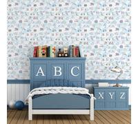 Galerie Just 4 Kids 2 Blue Multicoloured Alphabet Smooth Wallpaper