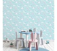 Galerie Just 4 Kids 2 Blue White Purple Unicorns & Princesses Smooth Wallpaper