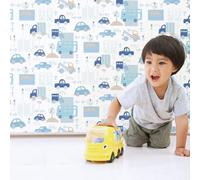 Galerie Just 4 Kids 2 Blue White Traffic Smooth Wallpaper