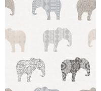 Galerie Just 4 Kids 2 Grey Beige Elephant Motif Smooth Wallpaper