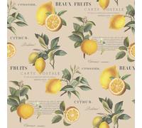 Galerie Just Kitchens Beige Citron Botanical A4 Wallpaper Sample