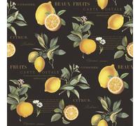 Galerie Just Kitchens Black Citron Botanical A4 Wallpaper Sample