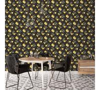 Galerie Just Kitchens Black Citron Botanical Wallpaper Roll