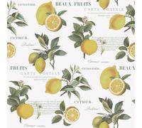Galerie Just Kitchens White Citron Botanical A4 Wallpaper Sample