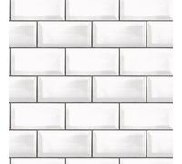 Galerie Just Kitchens White Metro Tile A4 Wallpaper Sample