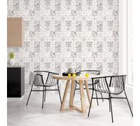 Galerie Kitchen Recipes Silver Grey Tumbled Tile Smooth Wallpaper