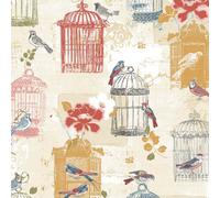 Galerie Kitchen Style 3 Yellow Blue Red Green White Elegance Bird Cage Smooth A4 Wallpaper Sample