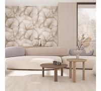 Galerie Kumano Brown Repeatable Palm Leaf 4-Panel Wallpaper Mural