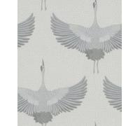Galerie Kumano Grey Textured Stork A4 Wallpaper Sample