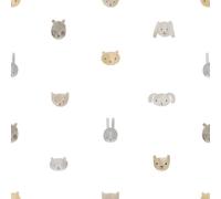 Galerie Little Explorers 2 Beige Happy Heads A4 Wallpaper Sample
