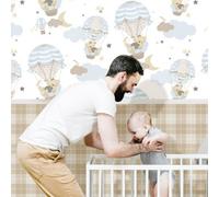 Galerie Little Explorers 2 Blue Hot Air Balloons Wallpaper Roll