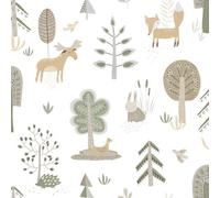 Galerie Little Explorers 2 Green Country Animals A4 Wallpaper Sample