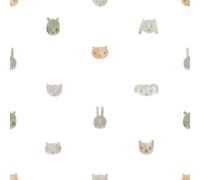 Galerie Little Explorers 2 Green Happy Heads Wallpaper Roll