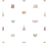 Galerie Little Explorers 2 Pink Happy Heads A4 Wallpaper Sample