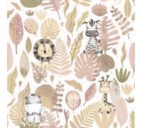 Galerie Little Explorers 2 Pink Savannah Jungle A4 Wallpaper Sample