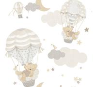 Galerie Little Explorers 2 Silve Hot Air Balloons A4 Wallpaper Sample