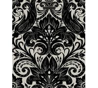 Galerie Llewelyn-Bowen Off The Wall Flock Black Damask Lb25166 A4 Wallpaper Sample