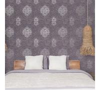 Galerie Lustre Collection Metallic Embossed Damask Wallpaper Roll