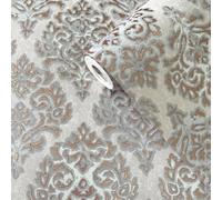 Galerie Lustre Collection Metallic Embossed Modern Damask Wallpaper Roll