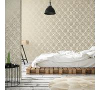 Galerie Lustre Collection Metallic Embossed Modern Damask Wallpaper Roll