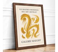 Galerie Maeght Twenty Two Retro Framed Wall Art Print A1 Walnut