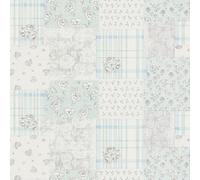 Galerie Maison Charme Blue/grey Patchwork Vintage Floral Motif A4 Wallpaper Sample