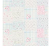 Galerie Maison Charme Blue/pink Patchwork Vintage Floral Motif A4 Wallpaper Sample