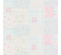 Galerie Maison Charme Blue/pink Patchwork Vintage Floral Motif Wallpaper Roll