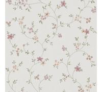 A.S. Création Non-Woven Wallpaper Fleuri Pastel Wallpaper with Flowers Cottage Style 10.05 m x 53 cm Multicolored Green White Made in Germany 937701 93770-1
