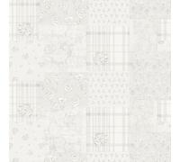 A.S. Création Maison Charme 390662 Non-Woven Wallpaper Patchwork 10.05 m x 0.53 m Made in Germany Grey White