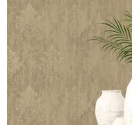 Galerie Metallic Fx Dark Gold Modern Metallic Damask Textured Wallpaper