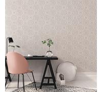 Galerie Metallic Fx Rose Gold Metallic Geometric Textured Wallpaper