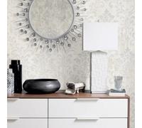 Galerie Metallic Fx Silver Modern Metallic Damask Textured Wallpaper