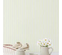 Galerie Miniatures 3 Green White Narrow Stripe Smooth Wallpaper