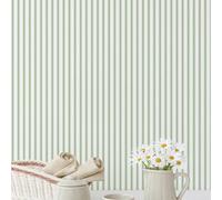 Galerie Miniatures 3 Green White Ticking Stripe Smooth Wallpaper