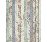 Galerie Multi-Coloured Narrow Wood Stripe Effect Motif A4 Wallpaper Sample
