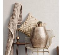 Galerie Natural Fx Silver Grey Hessian Embossed Wallpaper