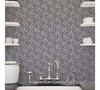 Galerie Natural Fx Silver Grey Tessera Embossed Wallpaper
