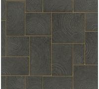 Galerie Natural Opulence Black & Gold Wood Block A4 Wallpaper Sample