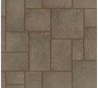 Galerie Natural Opulence Bronze Brown Wood Block A4 Wallpaper Sample