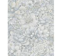 Galerie New Design Book Collection Grey Floral Texture A4 Wallpaper Sample