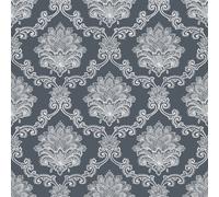 Galerie Nordic Elements Black La Dentelle Damask A4 Wallpaper Sample