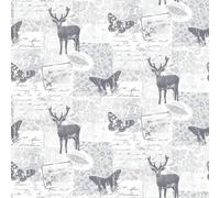 Galerie Nordic Elements Grey Wildlife Motif A4 Wallpaper Sample