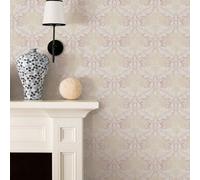 Galerie Nordic Elements Pink Embossed Floral Damask Trellis Wallpaper Roll
